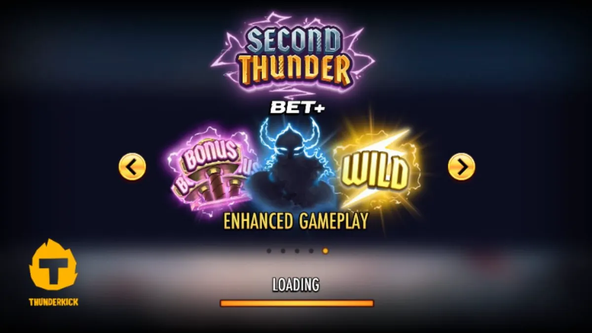 Second Thunder slot game interface with icy dystopian theme