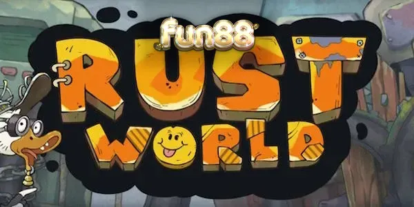 Tampilan visual slot Rust World dengan tema pasca-apokaliptik