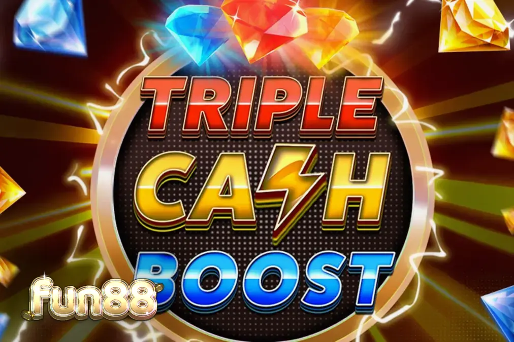 Tampilan visual neon futuristik pada slot Triple Cash Boost